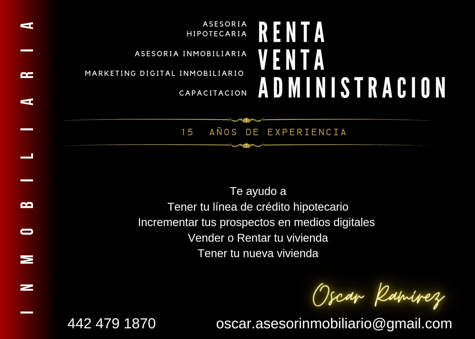 Servicios inmobiliarios de Oskr Ramirez